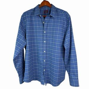 UNTUCKIT Otranto Flannel Shirt Mens XXL Blue Button Front Checks Long Sleeve EUC
